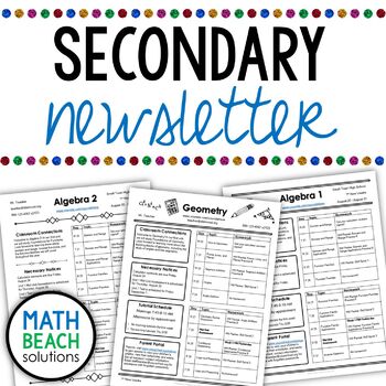 Secondary Newsletter Template For Middle And High School Distance Learning