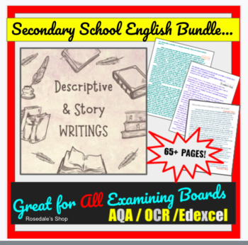 Preview of Secondary School English BUNDLE based on Story and Descriptive Writings