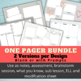 Secondary Science One Pager BUNDLE with and without prompts