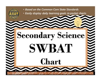 Preview of Secondary Science SWBAT Chart