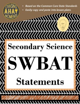 Preview of Secondary Science SWBAT Statements