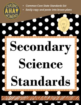 Preview of Secondary Science Standards