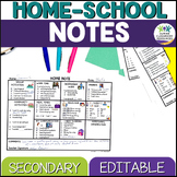 Parent Communication Notes for Secondary Special Education