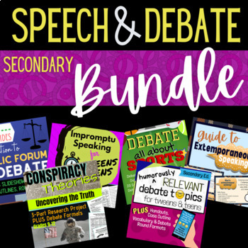 Preview of Secondary Speech & Debate Activities BUNDLE