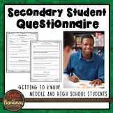 Secondary Student Questionnaire - Freebie