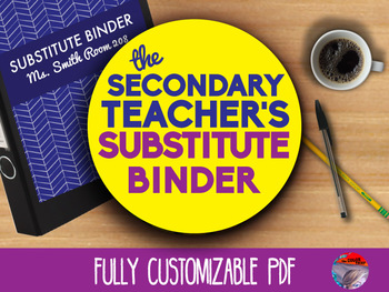 Preview of Secondary Substitute Binder - Fully Editable PDF