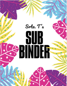 Preview of Secondary Substitute Binder and lesson plan template - Editable - Colorful 
