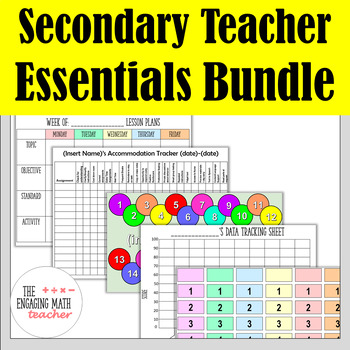 Preview of Secondary Teacher Essentials Bundle: Editable Resources for Back-to-School