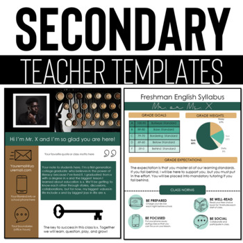 Preview of Secondary Teacher Templates : High school meet the teacher, High School Syllabus