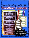 Free Editable Secondary Teacher Toolbox Labels