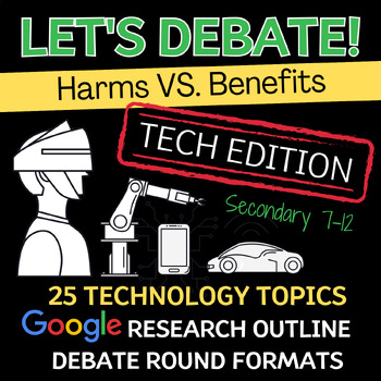 Preview of Secondary Technology Debate Topics, Research Outline & Debate Round Formats