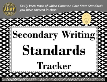 Preview of Secondary Writing Standards Tracker