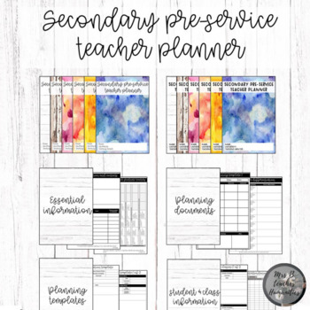 Preview of Secondary pre-service teacher planner (Custom option included)