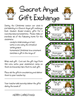 Elfster's Free Printables, Secret Angel Elementary & Preschool School  Gift Exchange