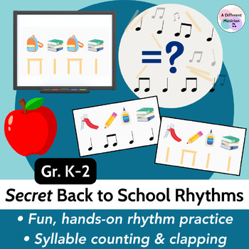 Preview of Secret Back to School Rhythms - September Music Activity for Elementary