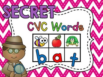 Preview of Secret CVC Words Short Vowels & Alphabet Letter Sounds Practice