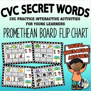 Preview of Secret CVC Words- Promethean Board Flip Chart