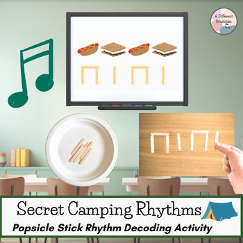 Preview of Secret Camping Rhythms - End of Year Music Activity/Game for May or June