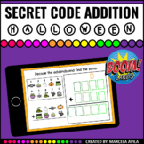 Secret Code Addition Boom Cards™ Distance Learning Halloween