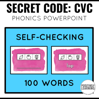 Preview of Secret Code Words CVC PowerPoint 100 Short Vowel Phonics Slides