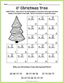 Secret Code Christmas Math Riddle Worksheets by Puzzles to ...