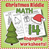 Secret Code Christmas Math Riddle Worksheets