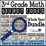 Secret Code Math Worksheet 3rd Grade Bundle