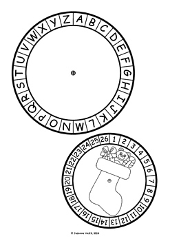 Christmas Secret Code Wheel Alphabet Numbers Ordered Tpt