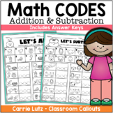 Secret Codes Subtraction Worksheets