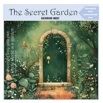 Preview of Secret Garden Background for Slide Presentations PPT, PNG digital illustrations