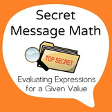 Secret Message Math - Evaluating Expressions for a Given V