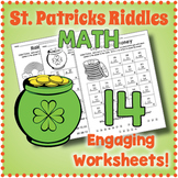 ST. PATRICK'S DAY Crack the Code / Secret Message Math Riddle Worksheets