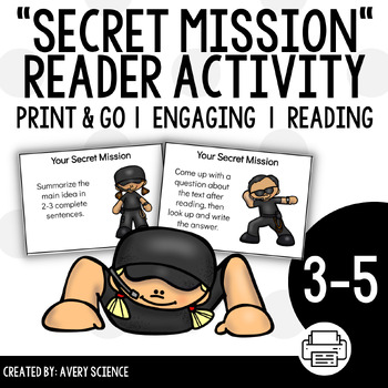 Preview of Secret Mission Reading Comprehension Companion Cards & Handout