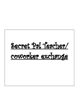 Staff Secret Admirer Secret Pal Planning Set Staff Motivator
