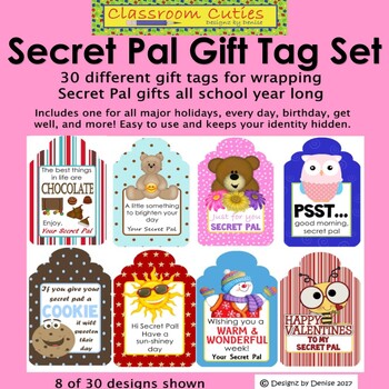 Preview of Secret Pal Gift Tag Set