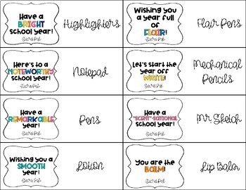 Secret Pal Gift Tags-Back to School by Currently in Room 32 | TpT