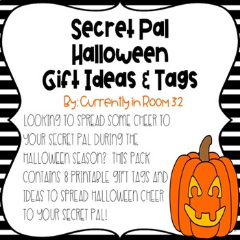 Preview of Secret Pal Gift Tags-Halloween