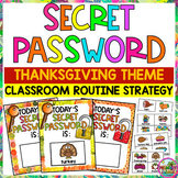Secret Password Classroom Management Routines Strategy - T