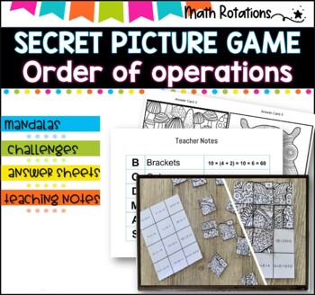 Preview of Secret Picture Tiles I Order of Operations I Grades 5-7