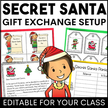 Preview of Secret Santa Christmas Gift Exchange Including Gift Exchange Letter to Parents