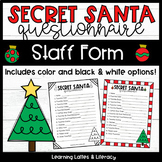 Secret Santa Form Staff Fun Christmas Holiday Cheer Decemb