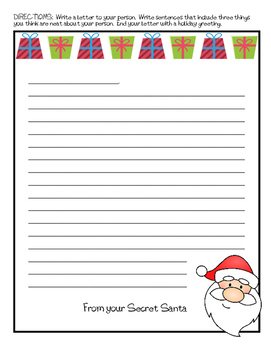 Secret Santa Gift Exchange Kit (for students) by Lisa Lohmann | TpT