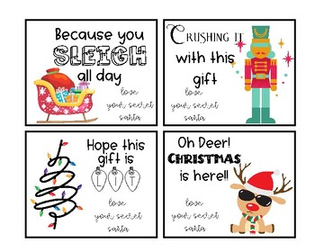 Secret Santa Gift Tags by Comer Crew Creations | TPT