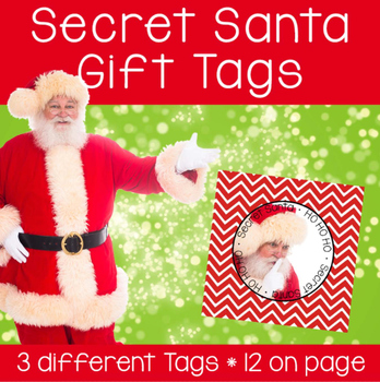 Secret Santa Gift Tags, Santa Gift Labels, Printable Santa Hat and Spy  Glasses Tags for School or Office Secret Santa Game 