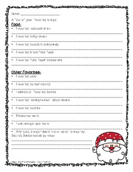 Secret Santa Information Sheet by Intermediate Adventures | TpT