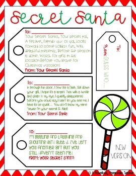 Secret Santa Notes\/Tags by Teaching with Tompkins | TpT