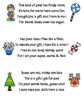 funny secret santa poems