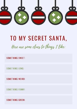 Secret Santa Printable Free by Brittany Miller | TPT