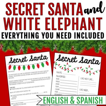 Secret Santa Questionnaire amigo Secreto Printable PDF Instant Download  spanish Version 