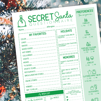 Preview of Secret Santa Questionnaire
